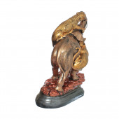 Сувенир гипсовый Слон с тиграми, бронзовый (Гипс)