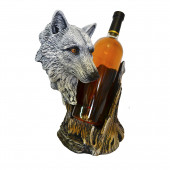 Сувенир-подставка для бутылки Волк №9, водная краска (белый) (Гипс)