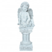 Сувенир Ангел на колонне, камень серый (Гипс)
