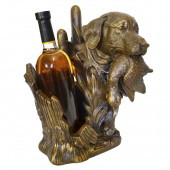 Сувенир-подставка для бутылки Охота №2, коричнево-золотая (Гипс)