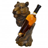 Сувенир-подставка для бутылки Тигр №4, коричнево-золотой (Гипс)