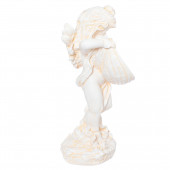 Сувенир Ангел Девочка с полотном, песочный (Гипс)