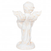 Сувенир Ангел Мальчик с полотном, песочный (Гипс)