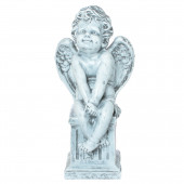 Сувенир Ангел на колонне, серый камень (Гипс)
