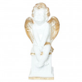 Сувенир Ангел на колонне, белый с золотом (Гипс)
