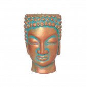 Сувенир-кашпо Голова Будды большая, окисленная медь (Гипс)