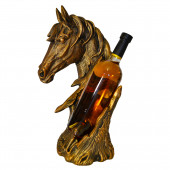 Сувенир подставка для бутылки Лошадь №14, медь (Гипс)