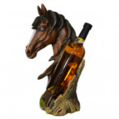 Сувенир подставка для бутылки Лошадь №14, водная краска, коричневая (Гипс)
