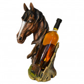 Сувенир подставка для бутылки Лошадь №14, водная краска, коричневая (Гипс)