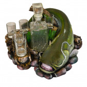 Сувенир Мини-бар Сом, водные краски (бутылка, стопки в комплект не входят) (Гипс)