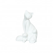 Сувенир Кошка с котятами, белый (Гипс)