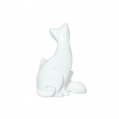 Сувенир Кошка с котятами, белый (Гипс)