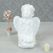 Сувенир Ангел с подсвечником, белый (Гипс)