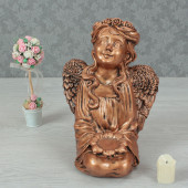 Сувенир Ангел с подсвечником, бронза (Гипс)
