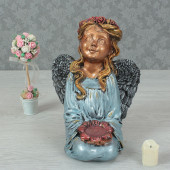 Сувенир Ангел с подсвечником, цветная бронза (цвета в ассортименте) (Гипс)