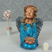 Сувенир Ангел с подсвечником, цветная бронза (цвета в ассортименте) (Гипс)
