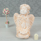 Сувенир Ангел с подсвечником, слоновая кость (Гипс)