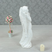 Сувенир Ангел с птицей, белый (Гипс)