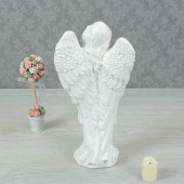 Сувенир Ангел с птицей, перламутр (Гипс)