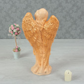 Сувенир Ангел с птицей, бежевый с золотом (Гипс)