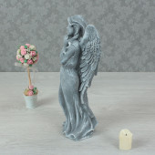 Сувенир Ангел с птицей, серый камень (Гипс)