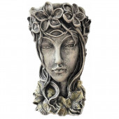 Сувенир-кашпо Голова Эльфийка, камень серый состаренный (Гипс)