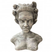 Сувенир-кашпо Голова Медуза Горгона, камень серый (Гипс)