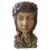 Сувенир-кашпо Голова Лесная фея, песок с элементами цветного (Гипс)