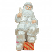 Сувенир Санта с подарками, белый (Гипс)