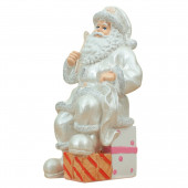 Сувенир Санта с подарками, белый (Гипс)
