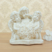 Сувенир Три ангела с сердцем (слоновая кость) (Гипс)