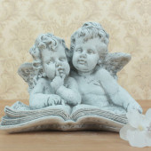 Сувенир Пара ангелов с книгой (камень) (Гипс)