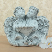 Сувенир Ангела пара с цветком (камень) (Гипс)
