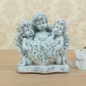 Сувенир Три ангела с сердцем (камень) (Гипс)