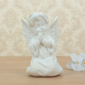 Сувенир Ангел молящийся сидячий (матовый) (Гипс)