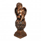 Сувенир Ангел на шаре бронза(11) (Гипс)