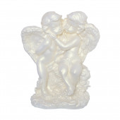 Сувенир Ангелы-пара на камне больш. перламутр(07) (Гипс)