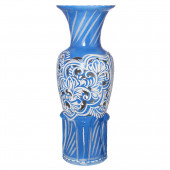 Напольная ваза Элегия, кружева, синяя