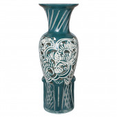 Напольная ваза Элегия, кружева, зелёная