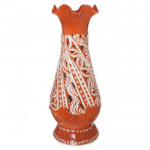 Напольная ваза Элеонора, кружева, оранжевая