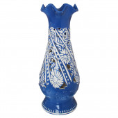 Напольная ваза Элеонора, кружева, синяя