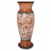 Напольная ваза Венеция, кружева, охра с чёрным