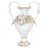 Напольная ваза Джульетта, белая, резка, лепка