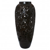 Напольная ваза Руслана, чёрная, резка