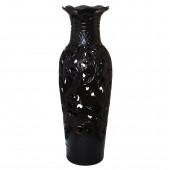Напольная ваза Марта, чёрная, резка