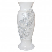Напольная ваза Венеция, аппликация, серебро, белая лепка