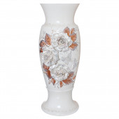 Напольная ваза Венеция, серебро, белая лепка
