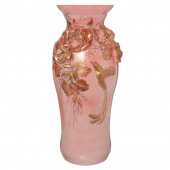 Напольная ваза Весна, розовая, золото, лепка