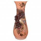 Напольная ваза Осень, розовая, коричневая лепка