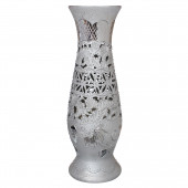 Напольная ваза Мила, серебро, резка